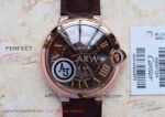 AJ Factory Cartier Ballon Bleu V2 Upgrade Chocolate Dial Rose Gold Bezel 42mm 2824 Automatic Watch 